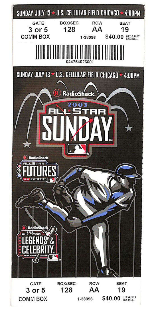 2003 All-Star Futures Game Full Ticket U.S. Cellular Field Chicago, IL 181222