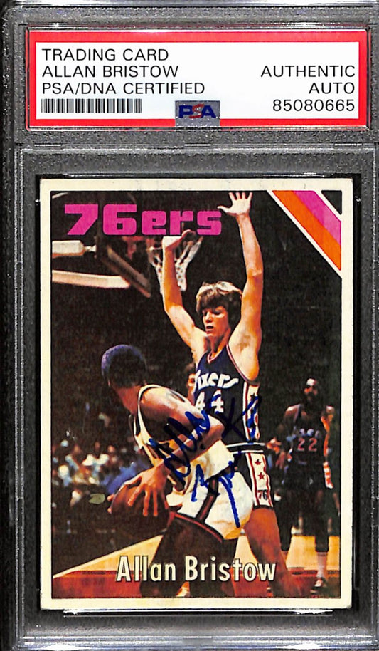 Allan Bristow Autographed 1975-76 Topps Card #74 76ers PSA/DNA 184831