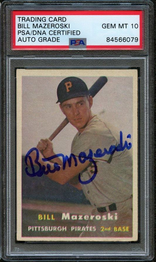 1957 Topps Bill Mazeroski #24 Rookie Card Signed/Auto PSA/DNA GEM MINT 10 167760