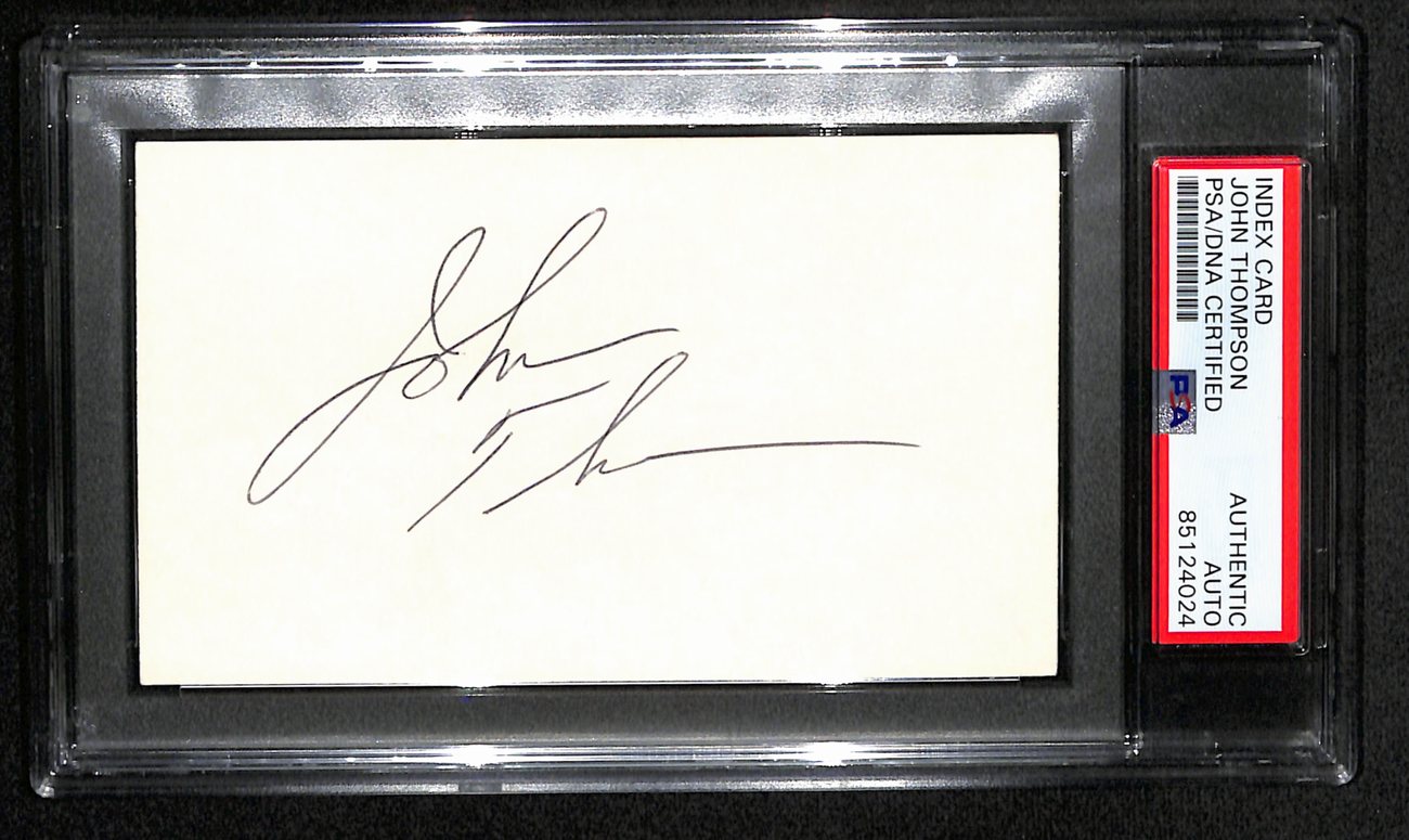 John Thompson Signed 3x5 Index Card Georgetown Coach PSA/DNA 185469