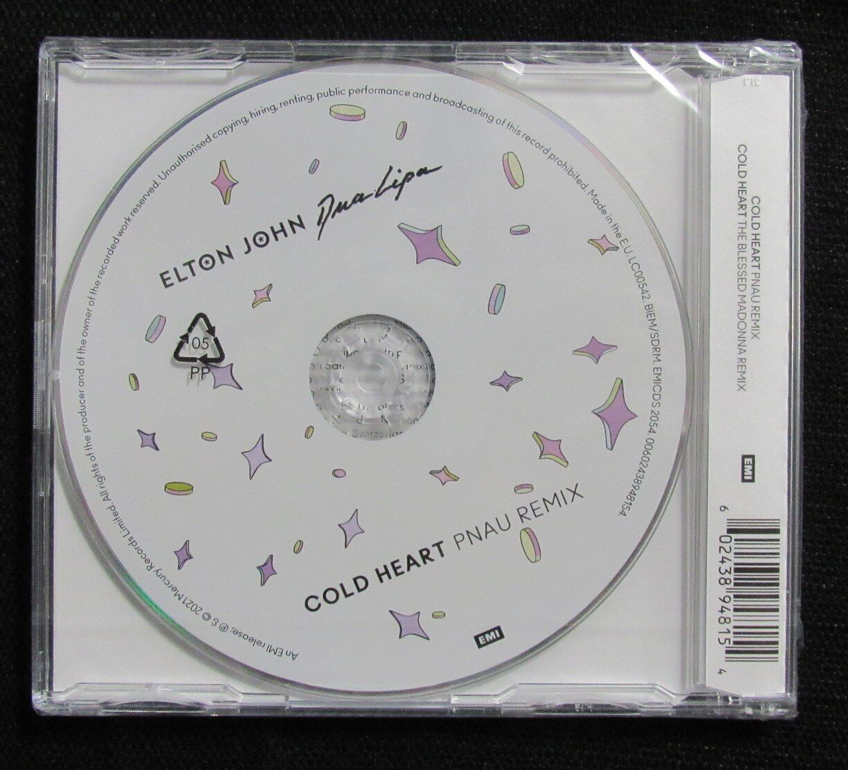 ELTON JOHN Autographed Elton & Dua "Cold Heart Pnau Remix" CD Insert - JSA LOA