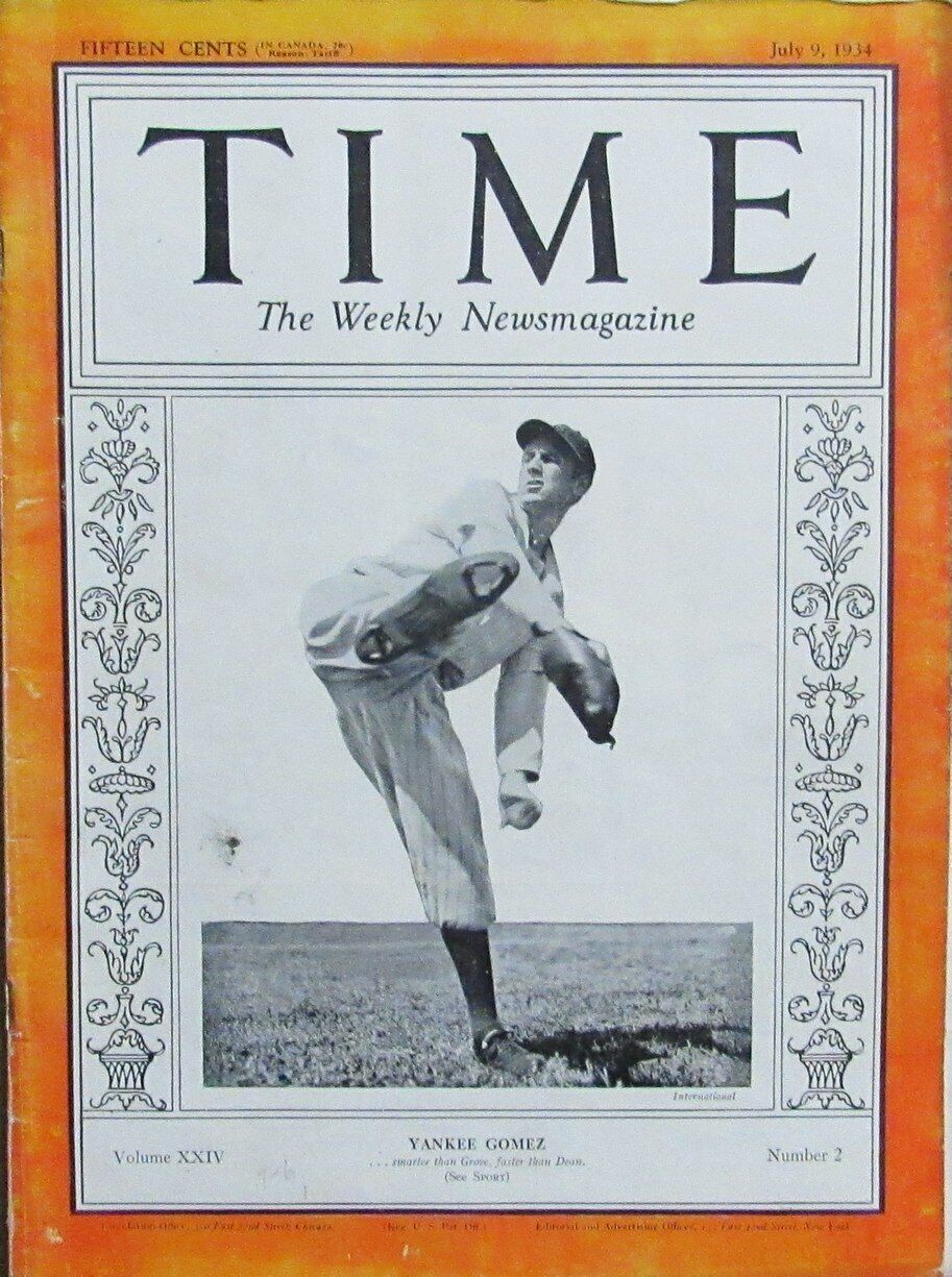 Vintage July 9, 1934 TIME Magazine with Yankee Lefty Gomez 165702