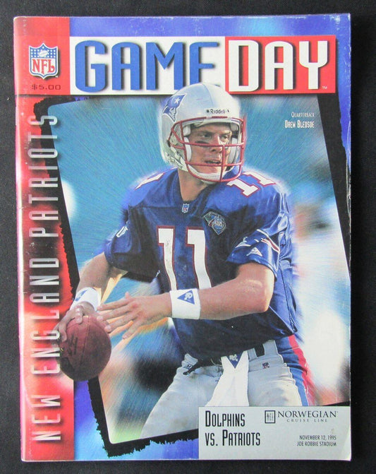 1995 Miami Dolphins vs. New England Patriots Program Drew Bledsoe 11/12