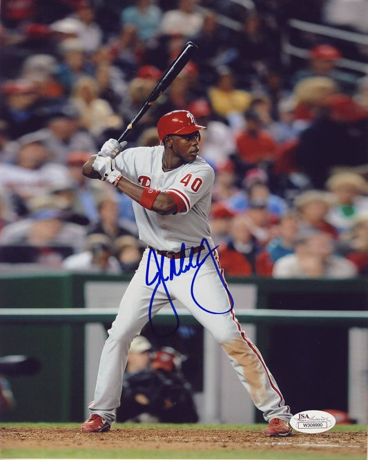 John Mayberry Jr. Phillies Signed  8x10 Color Stance Photo JSA 136802