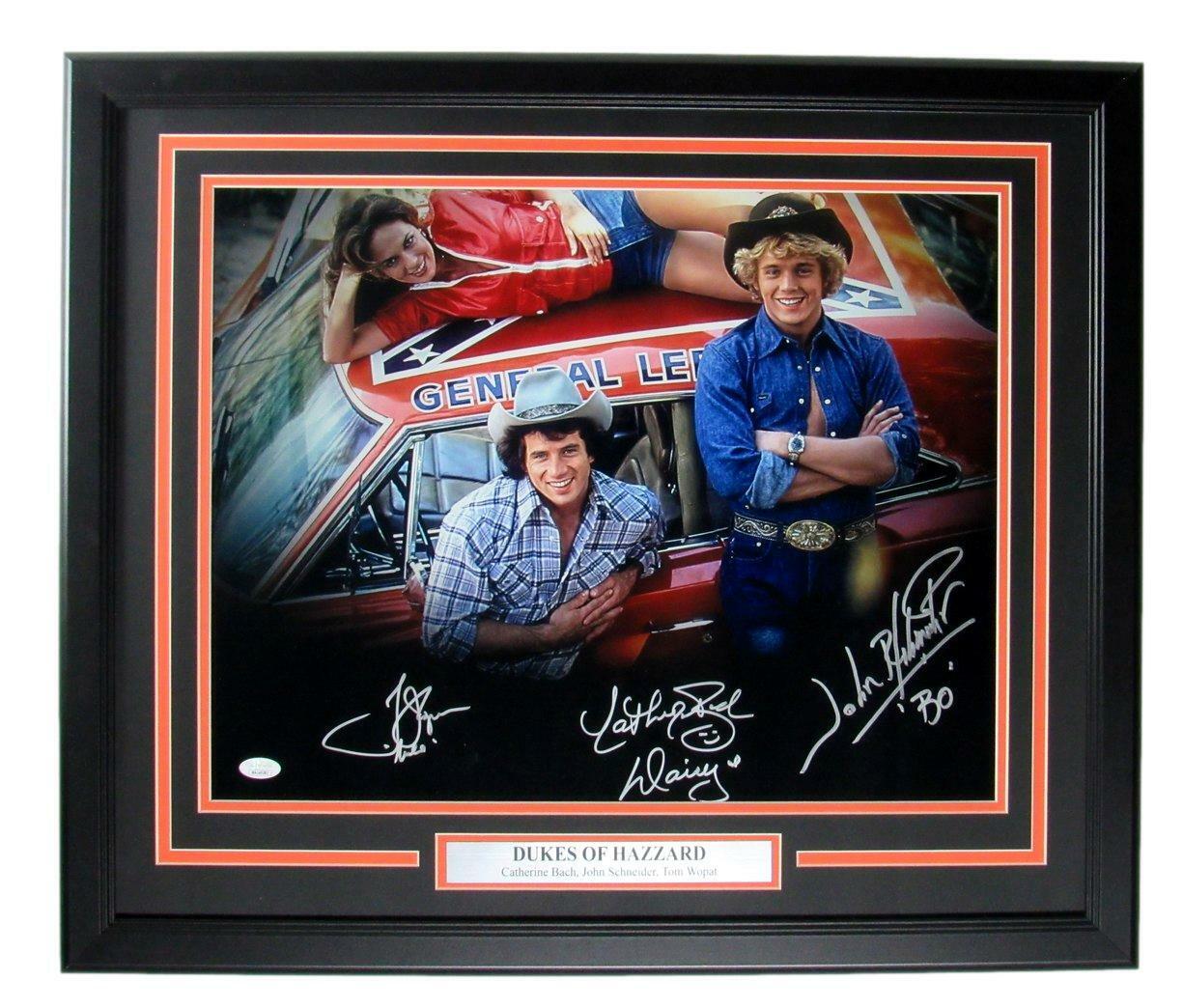 "Dukes of Hazzard" Signed/Inscr by 3 Cast Members 16x20 Photo Framed JSA 167468