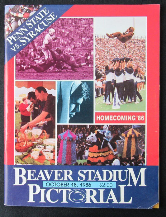 1986 Penn State vs. Syracuse College Football Game Program 10/18