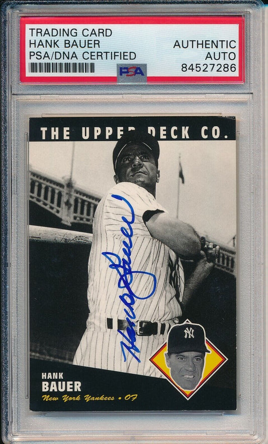 Hank Bauer Yankees Signed/Auto 1994 Upper Deck Card #93 PSA/DNA 166608