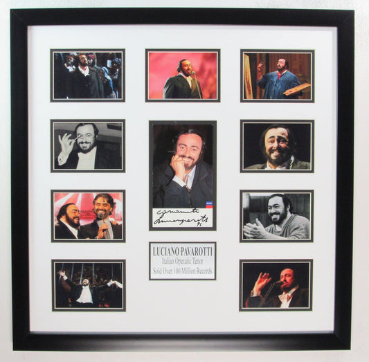 Luciano Pavarotti Italian Opera Autographed Photo Collage Framed PSA 188618