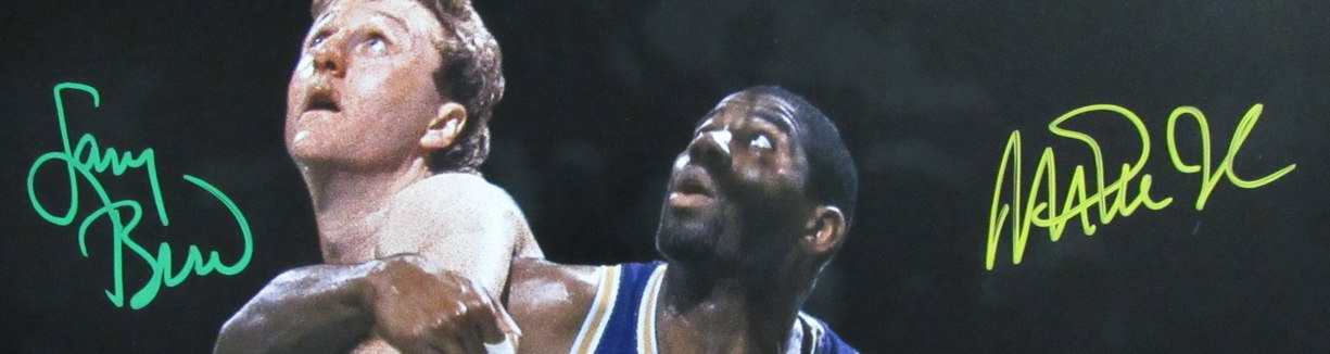 Larry Bird/Magic Johnson Dual-Signed/Auto 16x20 NBA Photo JSA/Beckett 190102