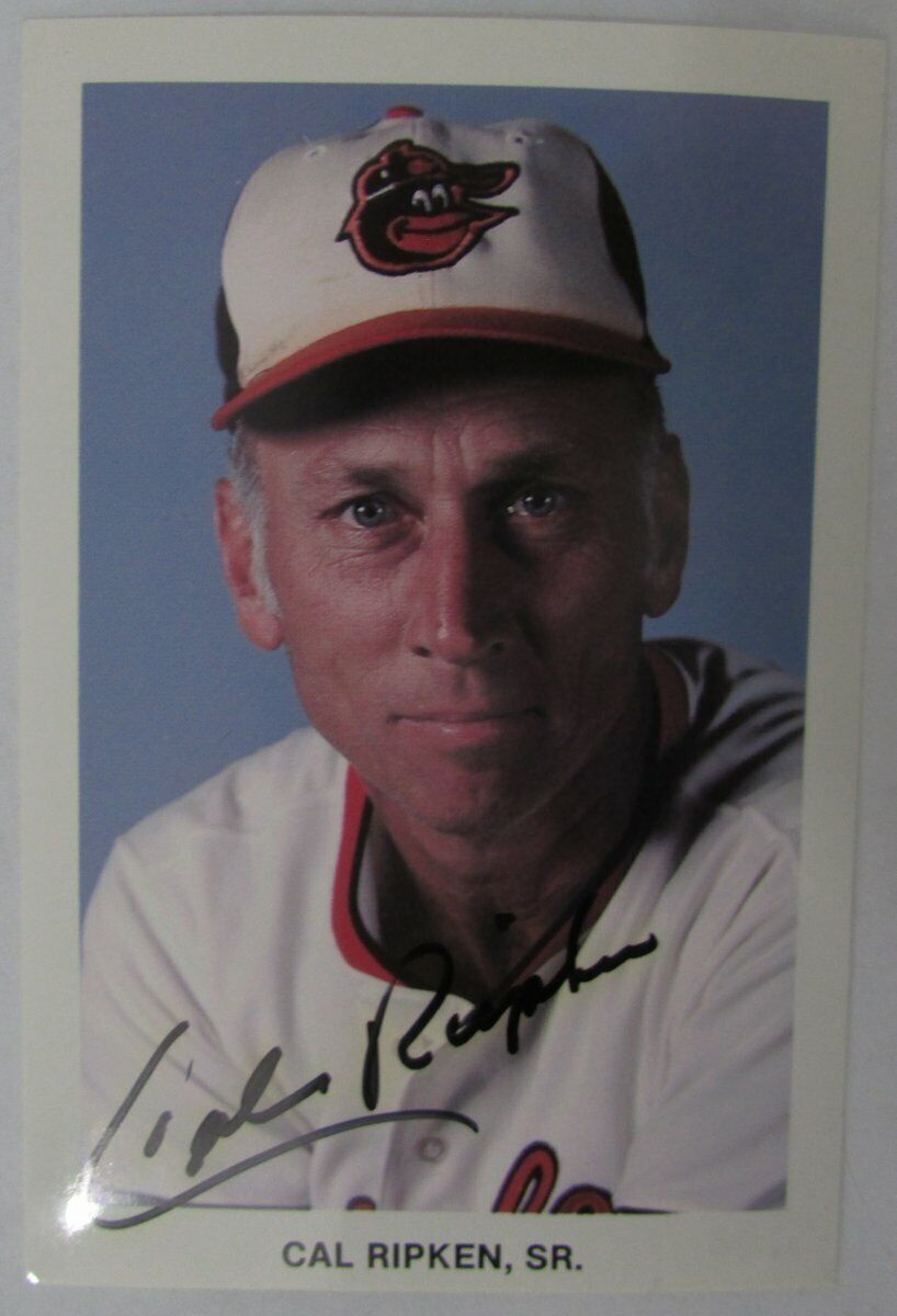 Cal Ripken Sr. Baltimore Orioles Signed Team Issued Postcard 149518