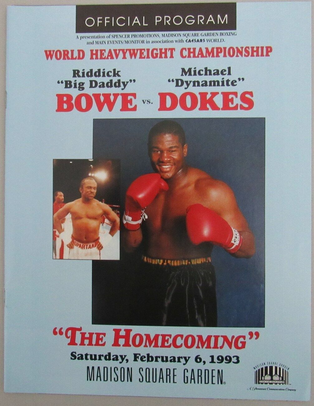 Riddick Bowe vs. Michael Dokes 1993 Heavyweight Championship Program 162274