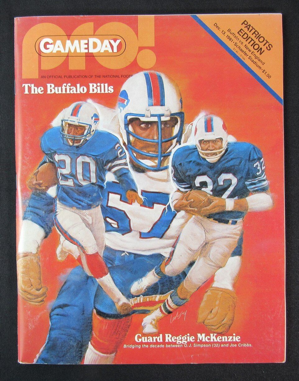 1981 Buffalo Bills vs. New England Patriots Program 12/13 Reggie McKenzie