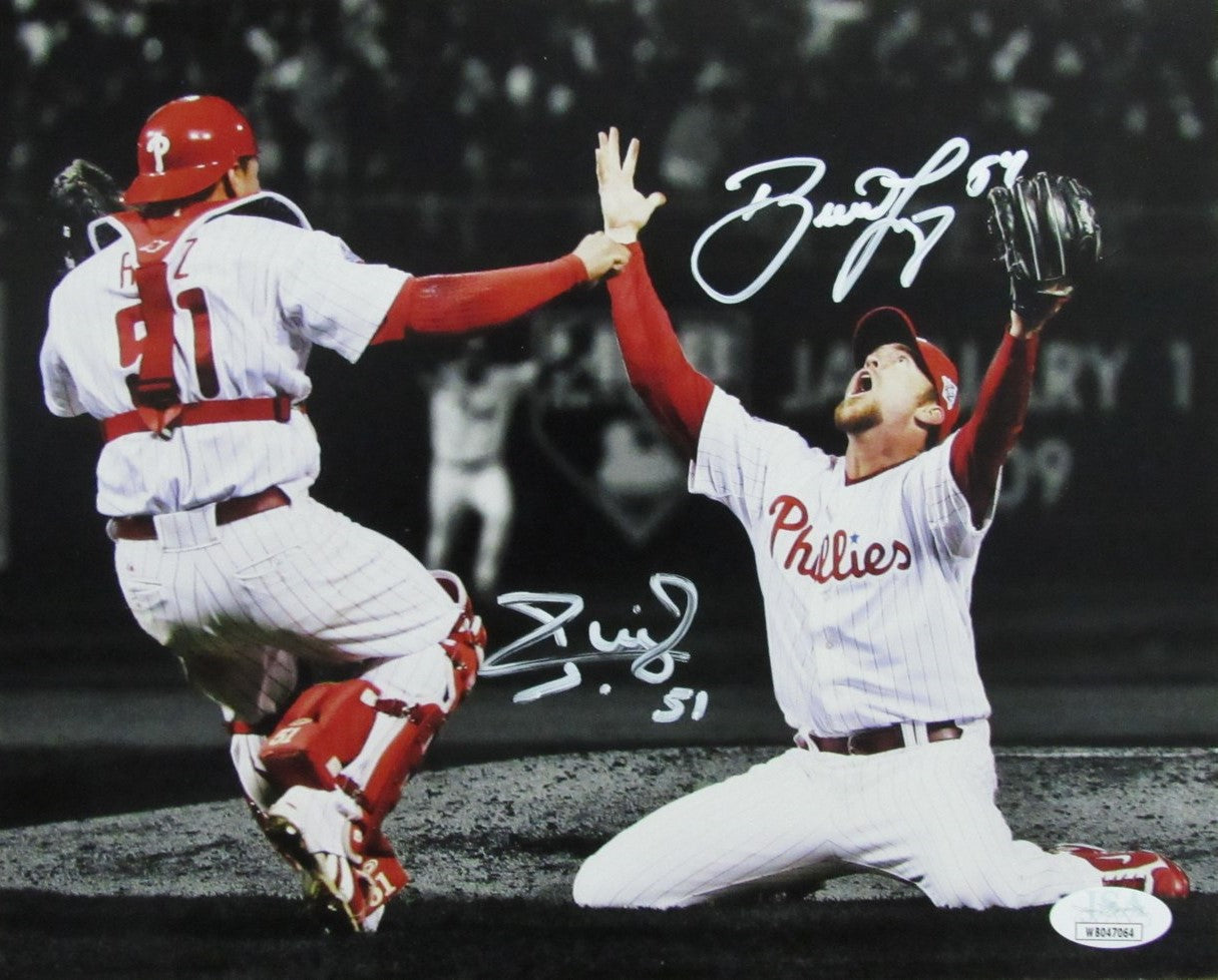 Brad Lidge/Carlos Ruiz Dual-Autographed 8x10 Photo Phillies JSA 183377