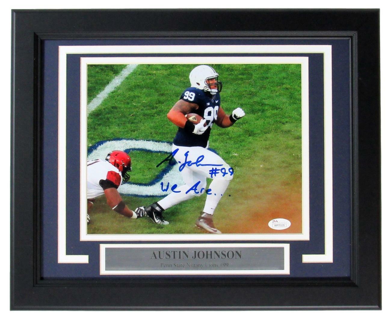 Austin Johnson PSU Signed Penn State "We Are..." 8x10 Photo Framed JSA 149115