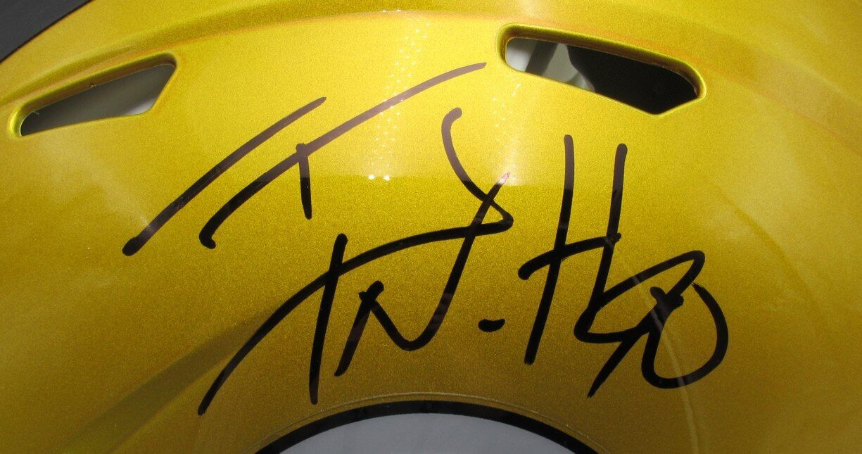 T.J. Watt Autographed Full Size Flash Authentic Football Helmet Steelers JSA