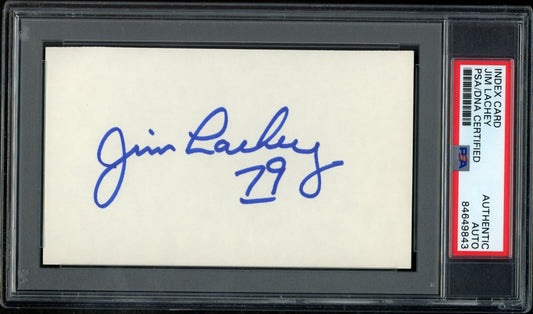 Jim Lachey Autographed 3x5 Index Card Washington Redskins PSA/DNA