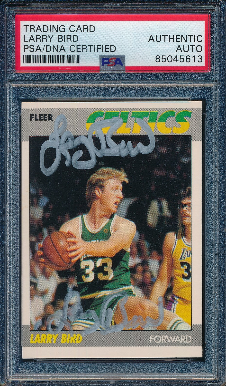 Larry Bird HOF Celtics Autographed 1988-89 Fleer Card #11 PSA/DNA 182203