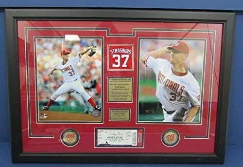 Stephen Strasburg Nationals Framed 8x10 Photo 1st Win Ticket Collage 126828