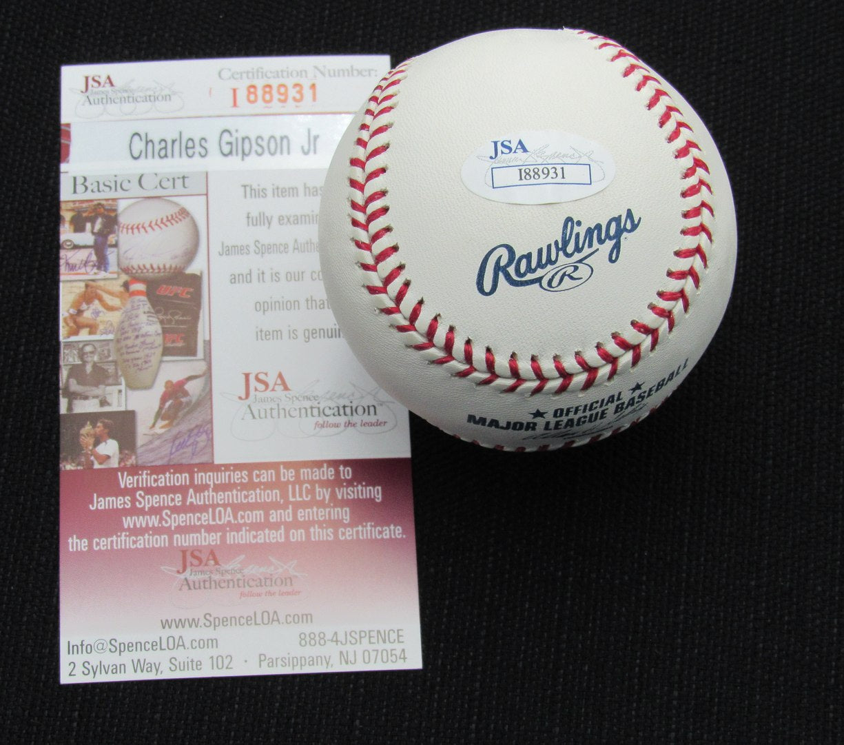 Charles Gipson Jr Signed/Auto Yankees 100th OML Baseball JSA Inscr 186723