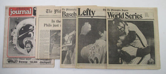 Lot of 5 Philadelphia Phillies Misc. Newspapers/Supplements 1979, 1981, 1983