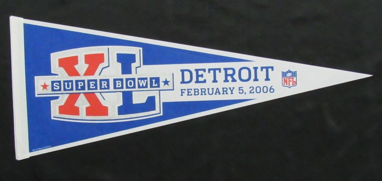 2006 Super Bowl XL Detroit 30x12 NFL Steelers Felt Pennant 177539