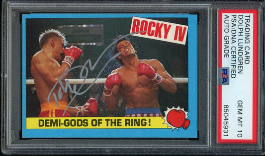 Dolph Lundgren Autographed 1985 UA Rocky IV Card #59 PSA/DNA GEM MINT 10