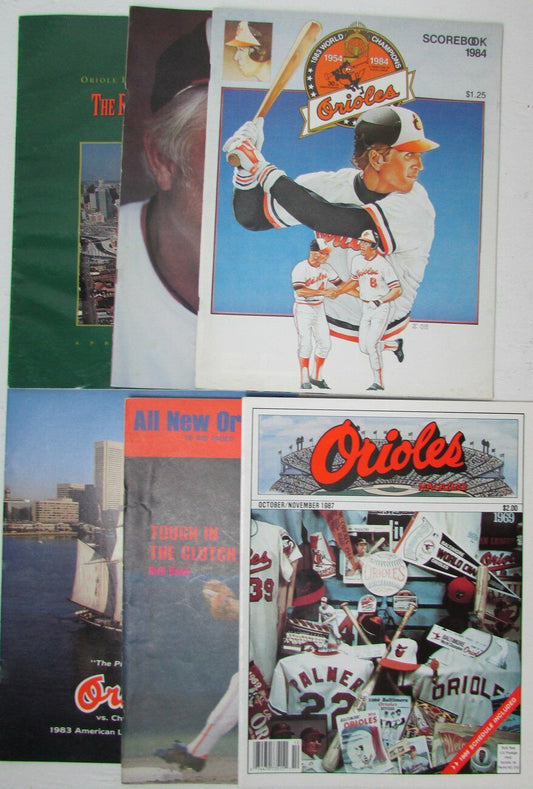 Lot of 6 Baltimore Orioles Scorecards/Programs 1980's Camden Opening Day 146803