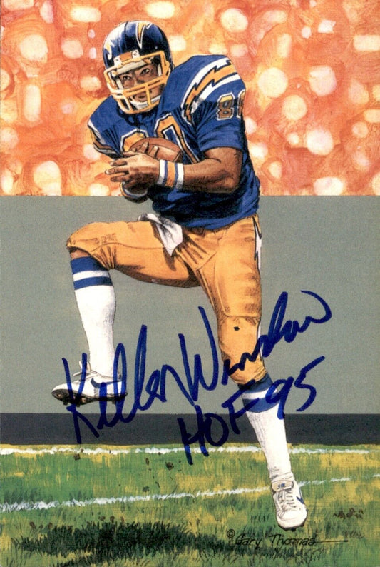 Kellen Winslow HOF Signed/Inscr Goal Line Art GLAC Postcard Chargers JSA 173990