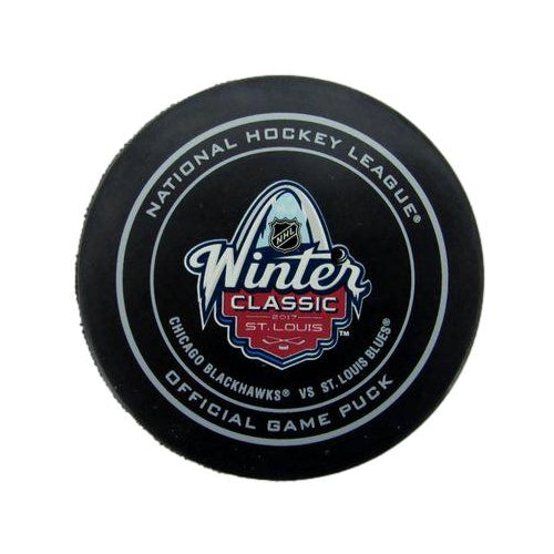 2017 Winter Classic Hockey Puck UNSIGNED Blackhawks vs. Blues 188493