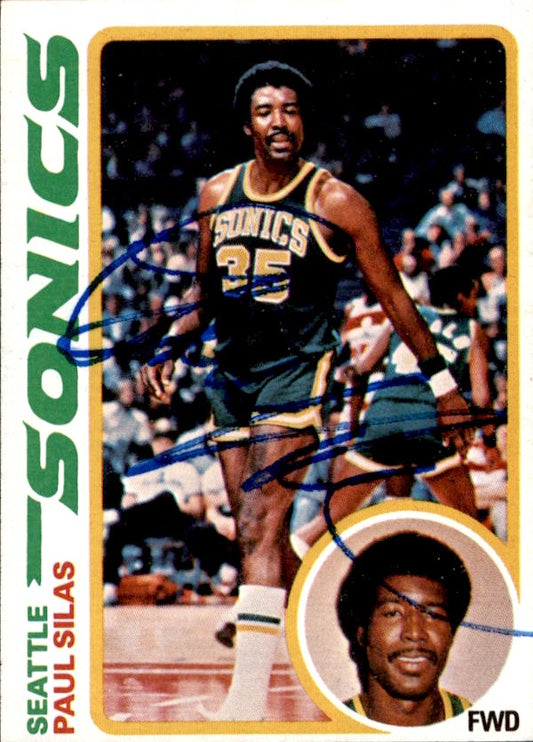 Paul Silas Autographed 1978-79 TOPPS Basketball Card #94 Super Sonics 182962