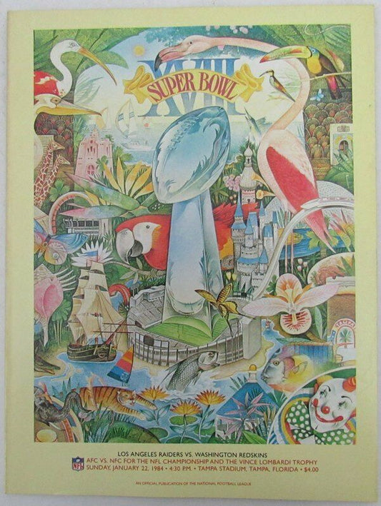 Super Bowl XVIII - 1984 Vintage Program LA Raiders v Redskins Allen MVP 143888