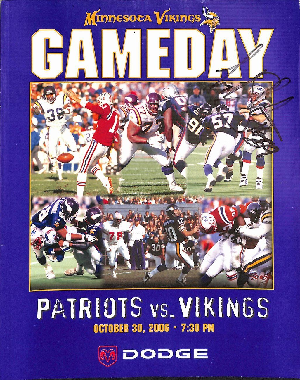 2006 10/30 Patriots vs. Vikings Football NFL Game Program Tom Brady 4 TDs 178326