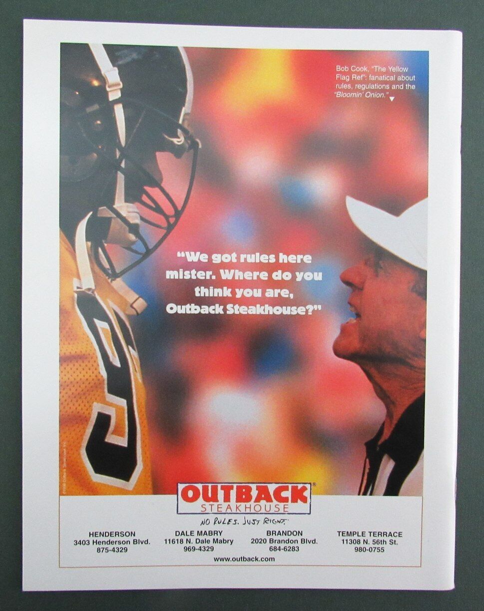 1999 Outback Bowl Penn State vs. Kentucky State College Football Game Program