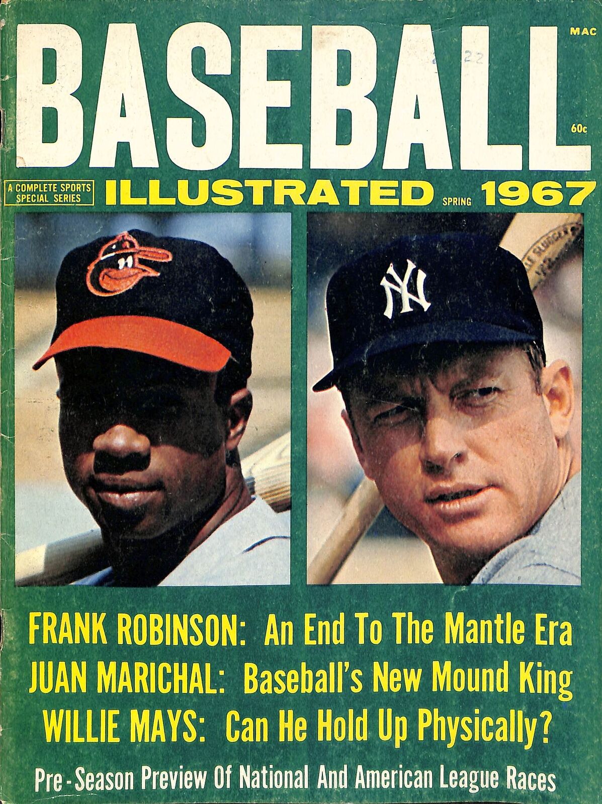 1967 Baseball Illustrated Magazine Mickey Mantle/F.Robinson Cover 180752