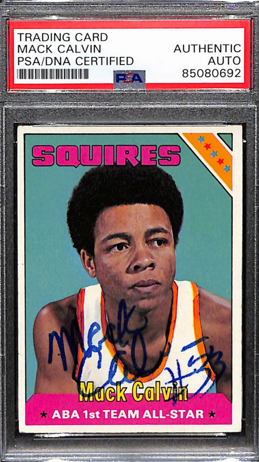 Mack Calvin Autographed 1975-76 Topps Card #227 Denver Nuggets PSA/DNA 184840