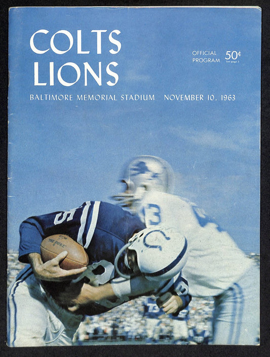 November 10, 1963 Football Program Baltimore Colts vs. Detroit Lions 189398