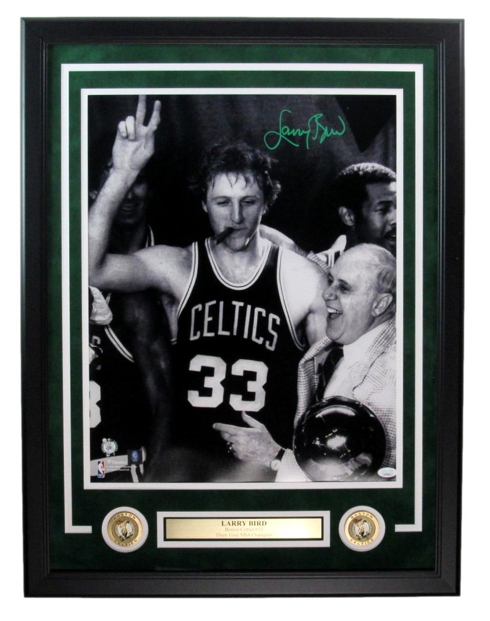 Larry Bird HOF Signed/Auto 16x20 Photo Boston Celtics Framed JSA 189436