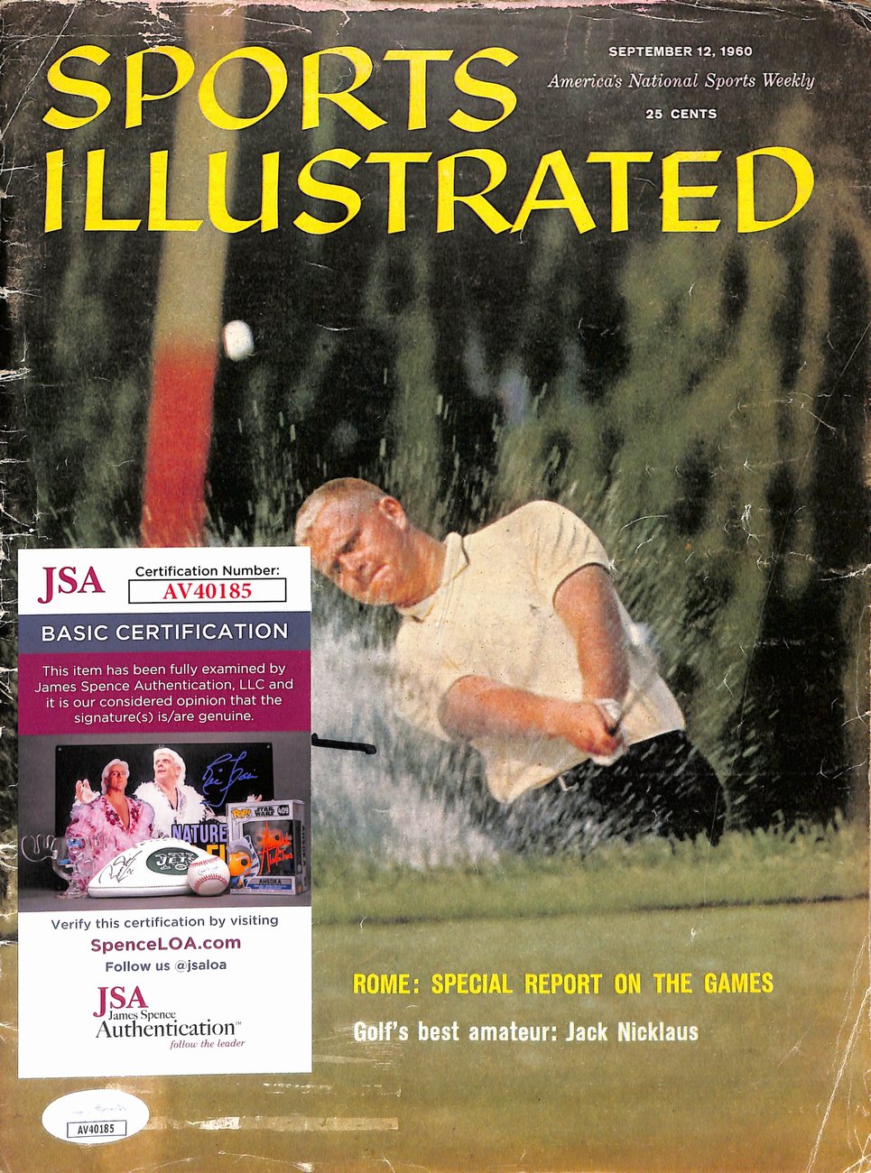 Jack Nicklaus Signed September 12, 1960 Sports Illustrated Magazine JSA 190323