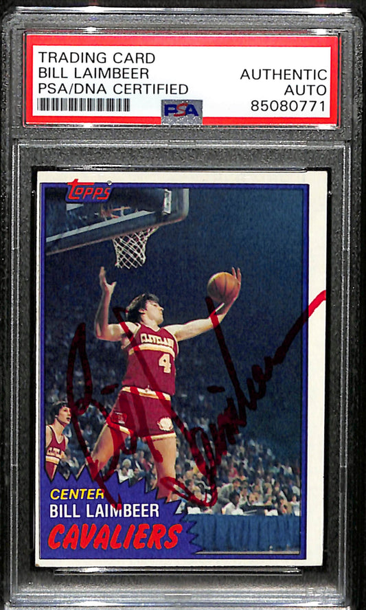 Bill Laimbeer Signed 1981 Topps Rookie Card #74 Cavaliers PSA/DNA 185758