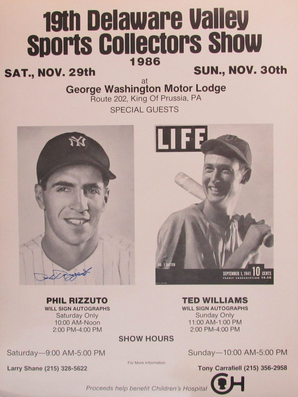 1986 Sports Collectors Show 25x19 Poster Signed by Phil Rizzuto HOF 157728