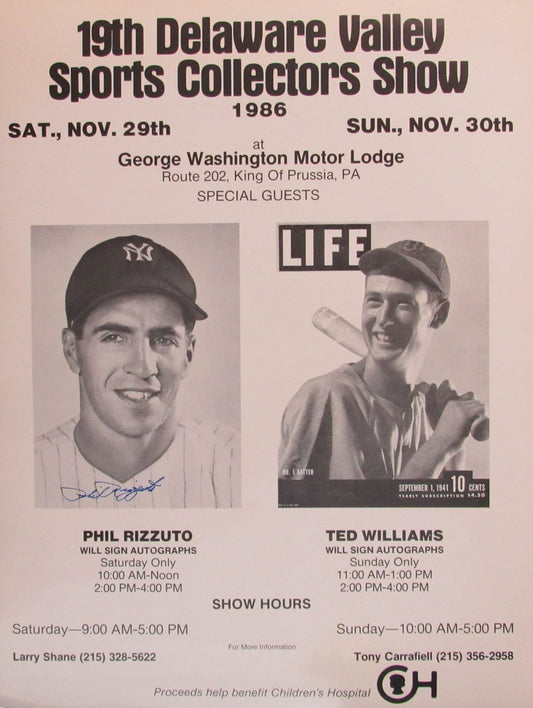 1986 Sports Collectors Show 25x19 Poster Signed by Phil Rizzuto HOF 157728