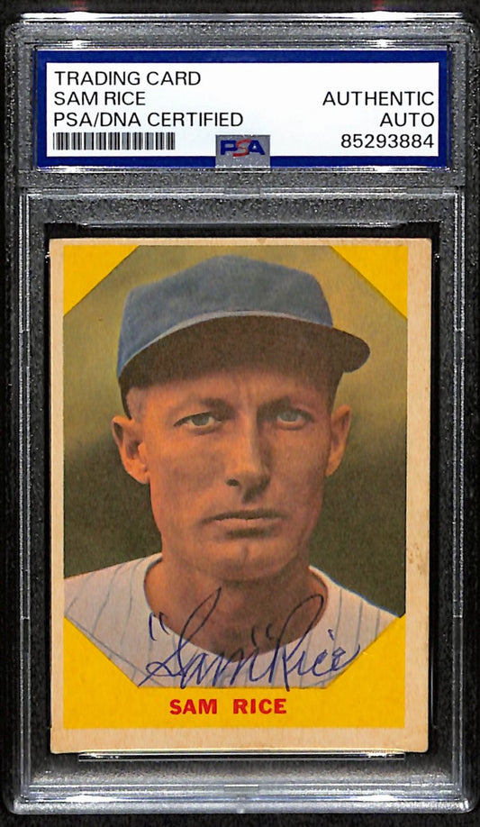 Sam Rice HOF Signed/Autographed 1960 Fleer Card #34 Nationals PSA/DNA 190891
