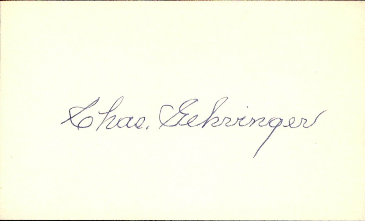 Charlie Gehringer Detroit Tigers d.1993 Signed/Autographed 3x5 Index Card 162553