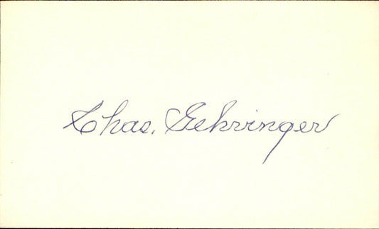 Charlie Gehringer Detroit Tigers d.1993 Signed/Autographed 3x5 Index Card 162553