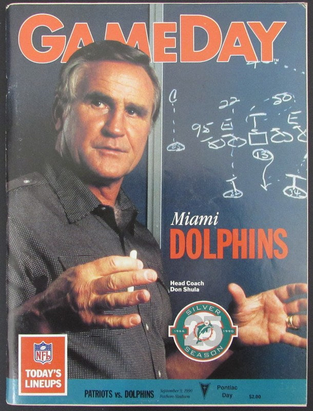 September 9, 1990 NFL Gameday Program Patriots vs. Dolphins 181430