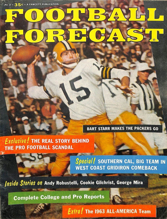 1963 Football Forecast Magazine Bart Starr Green Bay Packers on Cover 179170