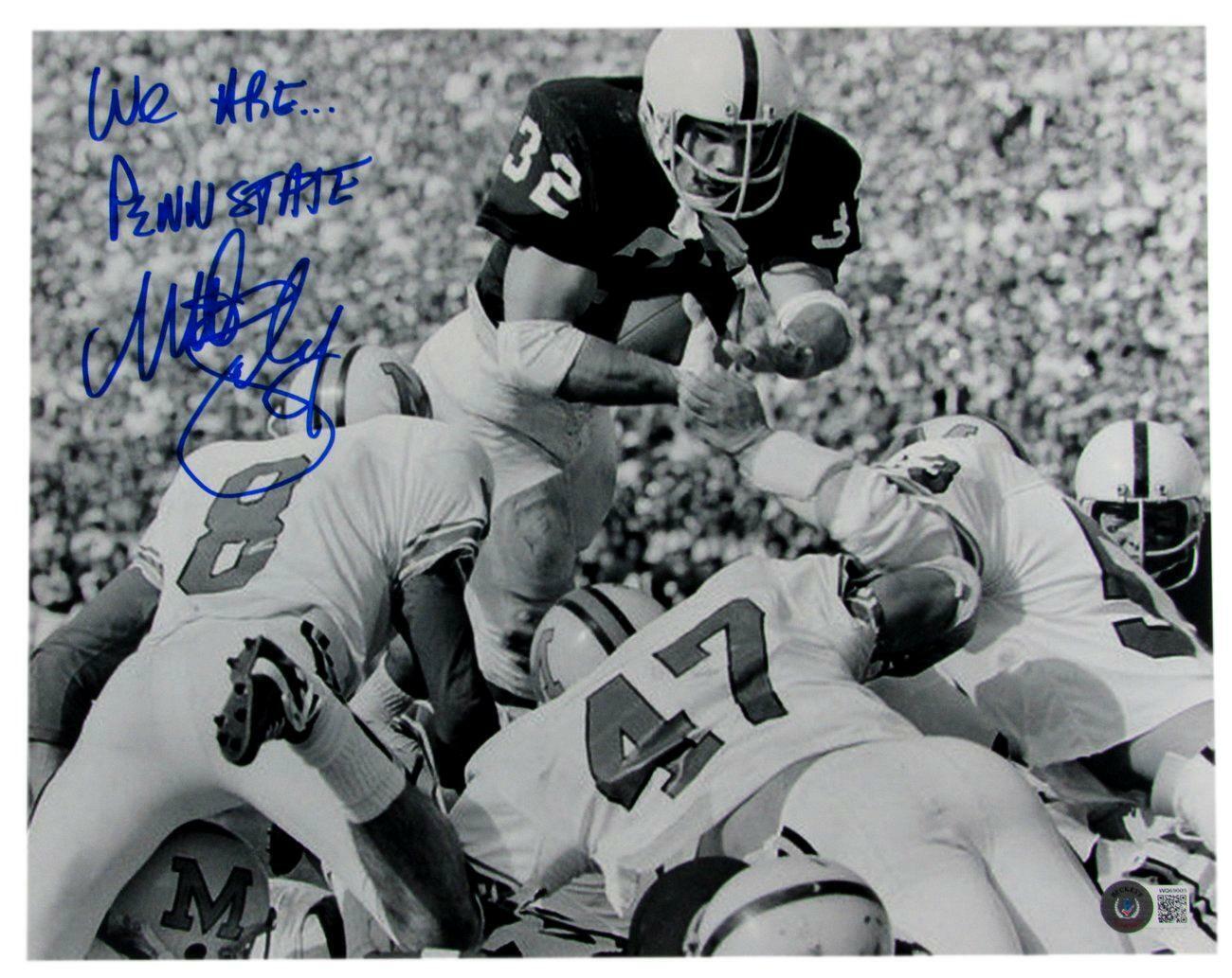 Matt Suhey Penn State Signed/Inscribed 11x14 B/W Photo Beckett 164929