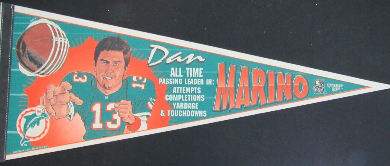 Dan Marino HOF Miami Dolphins All Time Records Full Size 12X30" Pennant 157996