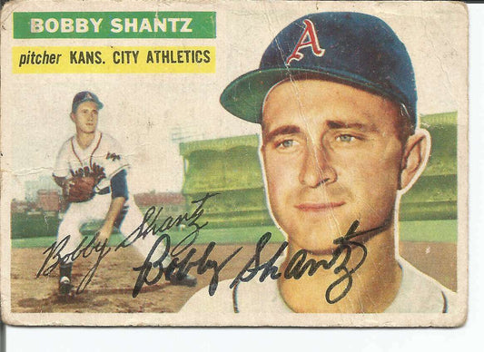 Bobby Shantz Athletics Signed/Autographed 1956 Topps Card #261 150753