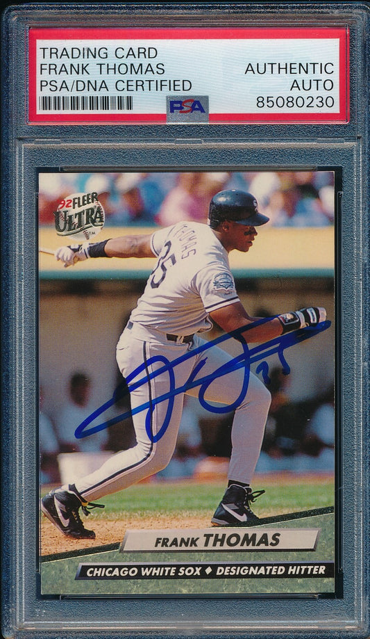 Frank Thomas HOF Autographed 1992 Fleer Card #44 White Sox PSA/DNA 184028